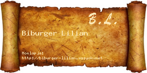 Biburger Lilian névjegykártya